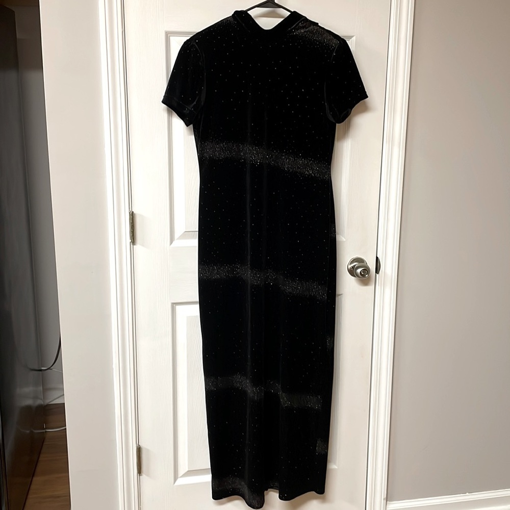 Jessica Howard size 10 maxi black dress with silver accents.